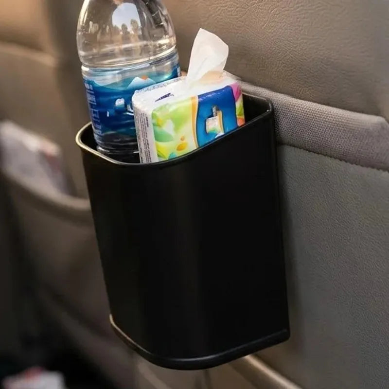 1/2pcs Car Multifunctional Cup Holder Trash Bin Door Seat Back Mount Black Plastic Organizer Auto Storage Box Accessories