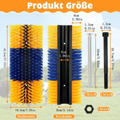 Horse Brush, Livestock Scratching Brush, Goat Brush, Goat Scratching Post, Livestock Scratcher for Horses, Cows, Goats & Pigs Promotes Cleanliness & Skin Health