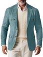 1970s Men's Suede Blazer Retro Slim Fit Two Buttons Multi Pocket High Quality Jacket Fashion Casual Sport Coat For Daily Wear