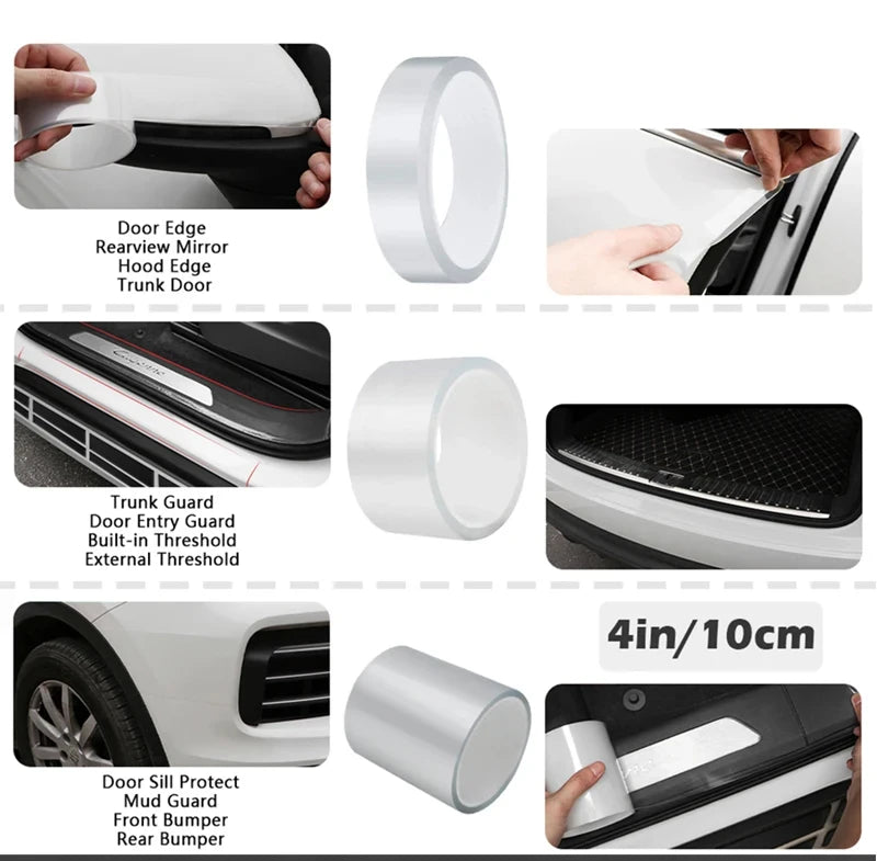 Transparent Car Door Protector Stickers Anti Scratch Nano Tape Auto  Trunk Sill Scuff Protector Film Door Edge Protective