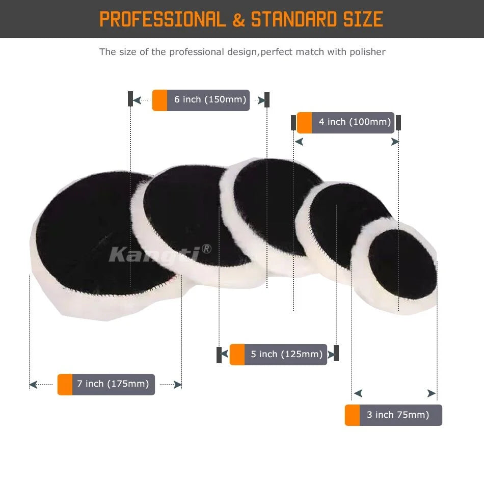 Wool Polishing Pad car polishing pad 3"4"5"6"7" inch polish waxing pads Wool Polisher Bonnet For Car paint Care