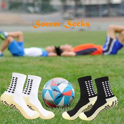 1/4 Pairs Anti-slip Soccer Women Men Outdoor Sport Grip Football Yoga Socks