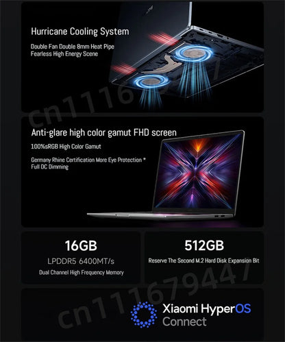Xiaomi Laptop REDMI Book 14 /REDMI Book 16 R5-7535H/R7-7735H 16G 512G SSD Thin Notebook Game Office Design Laptop