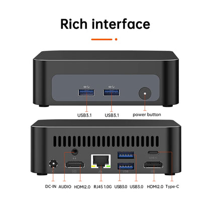 Topton Palm Gaming Mini PC AMD Ryzen 7 4700U ES 3 5300U ES 2*DDR4 2*M.2 Slots Portable Office Desktop PC Windows 11 MiniPC WiFi6