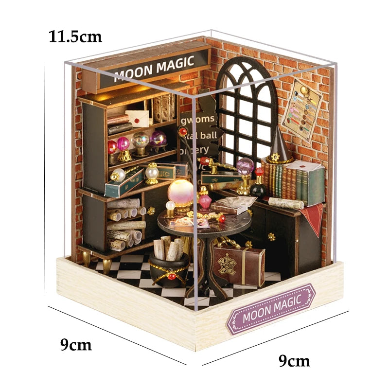 Mini Doll House DIY Small House 3D Puzzle Assembly Building Model Toys Home Bedroom Decoration With Furniture LED Lights Gifts
