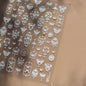 1Sheet 5D Soft Embossed Relief Nail Stickers Cute Daisies Self Adhesive Slider Stickers Press On Nails DIY Japanese Nail Art Dec