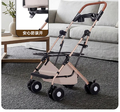 Pet Cart Dog Cat Teddy Baby Cart Outdoor Small Pet Cart Lightweight Foldable Outdoor Travel Stroller Carrier