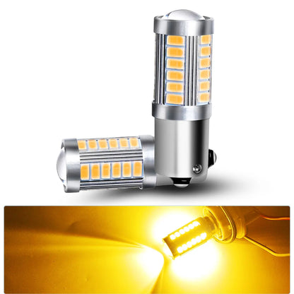 2pcs PY21W P21 5W 1156 Ba15s 1157 Bay15d 33 SMD Led Car Flash Brake Bulbs Lights Reverse Parking Lamps