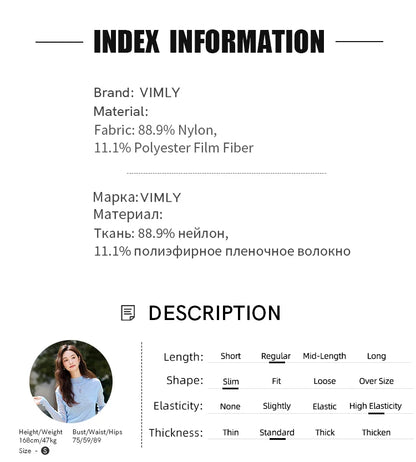 VIMLY Woman Knitting Sweater Slim Autumn 2026 Casual Female Long Sleeve Sweater Stand Neck Strecth Pullover Ladies Tops A2528