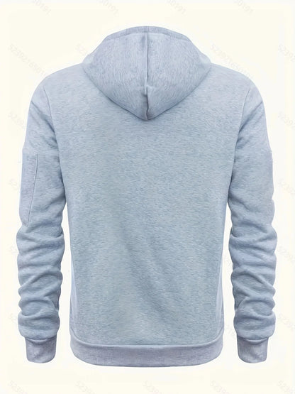 Men Autumn and Winter New Hoodies Long Sleeve Sweatshirt Pocket Zipper Design Hooded Sweatshirt Men Sportswear Casual Jacket