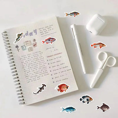 10/25/50pcs Sea Fish Ocean World Stickers Cartoon for DIY Scrapbook Stationery Water Bottle Phone Laptop Guitar Decal Toy