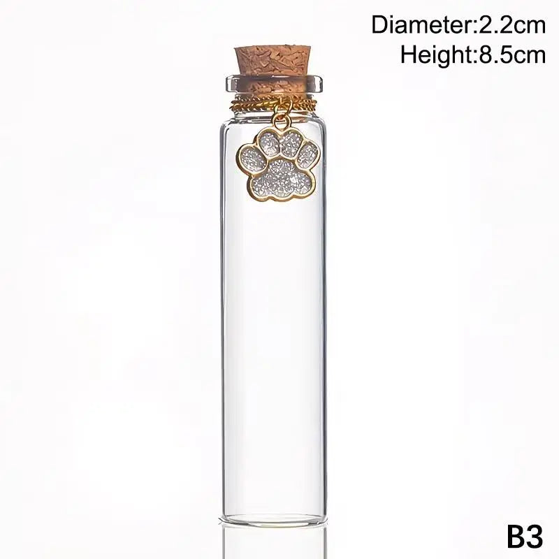 Pet Fur Memorial Glass Bottle Cat Whiskers Storage Bottle With Cork Stopper Perfect For Storing Dog Cat Hair As Souvenir
