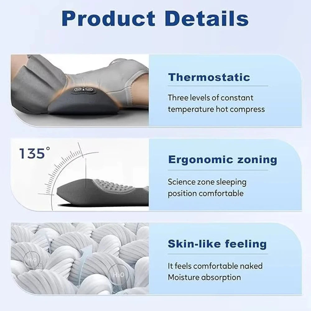 NEW 3-in-1 Back Massager Heat Vibration for Back Pain Relief Herniated Disc Stretch Support Traction Lower Back Massage Pillow