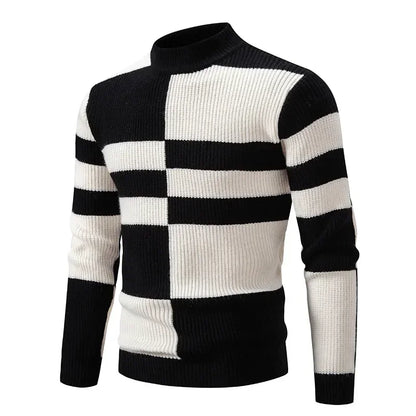 New Autumn and Winter Casual Warm Neck Sweater Knit Pullover Tops  Man Clothes