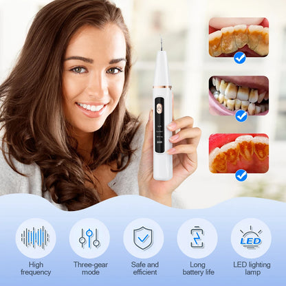 Dental Scaler For Teeth Tartar Remover Electric Teeth Cleaner Tooth Calculus Plaque Remover LED Ultrasonic Dental Stone Removal