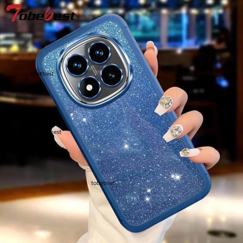 Bling Glitter Camera Protector Silicone Case For Xiaomi Redmi Note 15 Pro Plus 15C 4G 5G Soft Back Cover