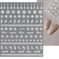 1sheet 3D White Snowflakes Nail Stickers for Christmas Winter Snow Flower Self-adhesive Nail Art Decals DIY Manicure Decorations