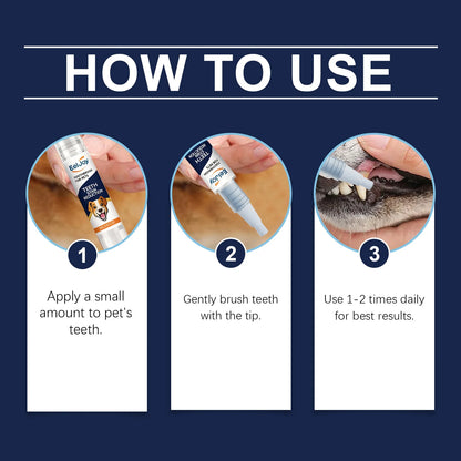 Pet Teeth Cleaning Pen Plant‑Based Mild Reduce Tartar Stain Fresh Breath Portable Oral Care for Dogs Cats Daily Dental Cleaner