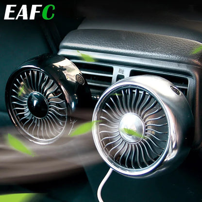 EAFC Car Fan USB Powered Electric Car Cooling Fan Portable 3 Speeds Strong Airflow Air Circulation Fan for Car Van Truck SUV