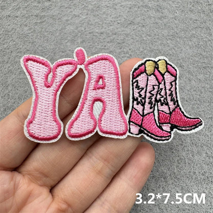 Cartoon Embroidered Patches For Clothing Slogan Letters Embroidery Patch For Clothes Iron On Patches On Clothes Jackets DIY