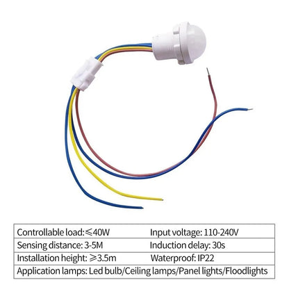 1/2PCS Smart PIR Sensor Detector Switch 110V 220V Human Body Infrared Motion Sensor Indction Auto On Off Light Switches
