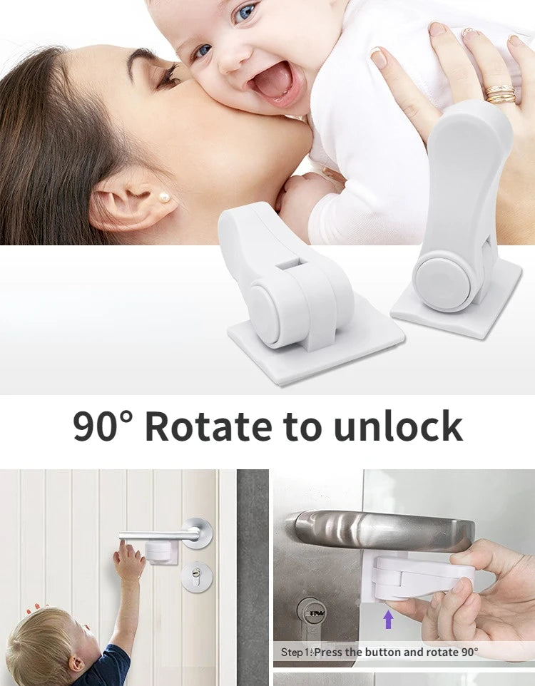 Home Universal ABS Protection Device for Children Safety ABS Anti-open Handle Locks Door Lever Lock Baby Kids Safety Doors Lock