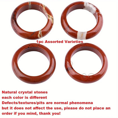 1Pc Natural Stone Band Rings Amethyst Rose Quartz Obsidian Finger Solid Ring Women Men Minimalist Reiki Healing Jewelry Gift
