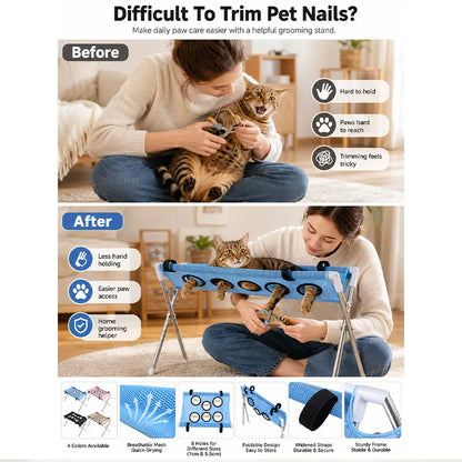 Portable Pet Grooming Bath Suspended Bed Frame With Brackets Breathable Washable Mesh Foldable Storage Pet Bath Drying Rack