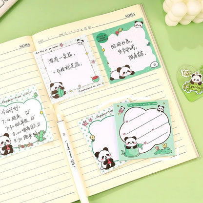 200sheets Panda Memo Pads Cute Animal Note Pads No Adhesive for Students Aesthetic Office School Supplies Bulk Notebook Labels