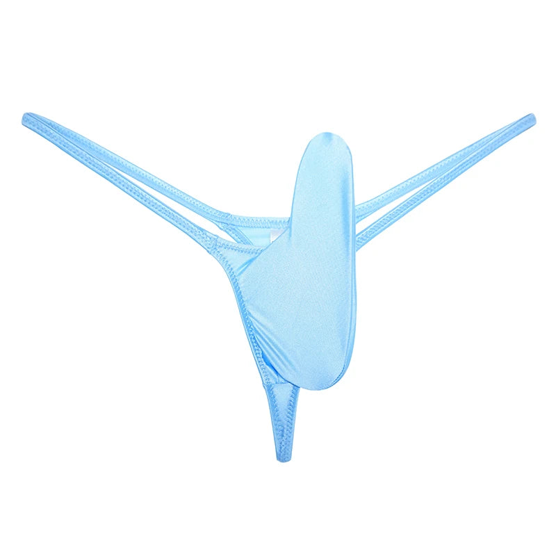 YAULAANG Sexy men's gloss gay underwear oily G-Strings thong Shiny low-waisted High Elasticity mens lingerie