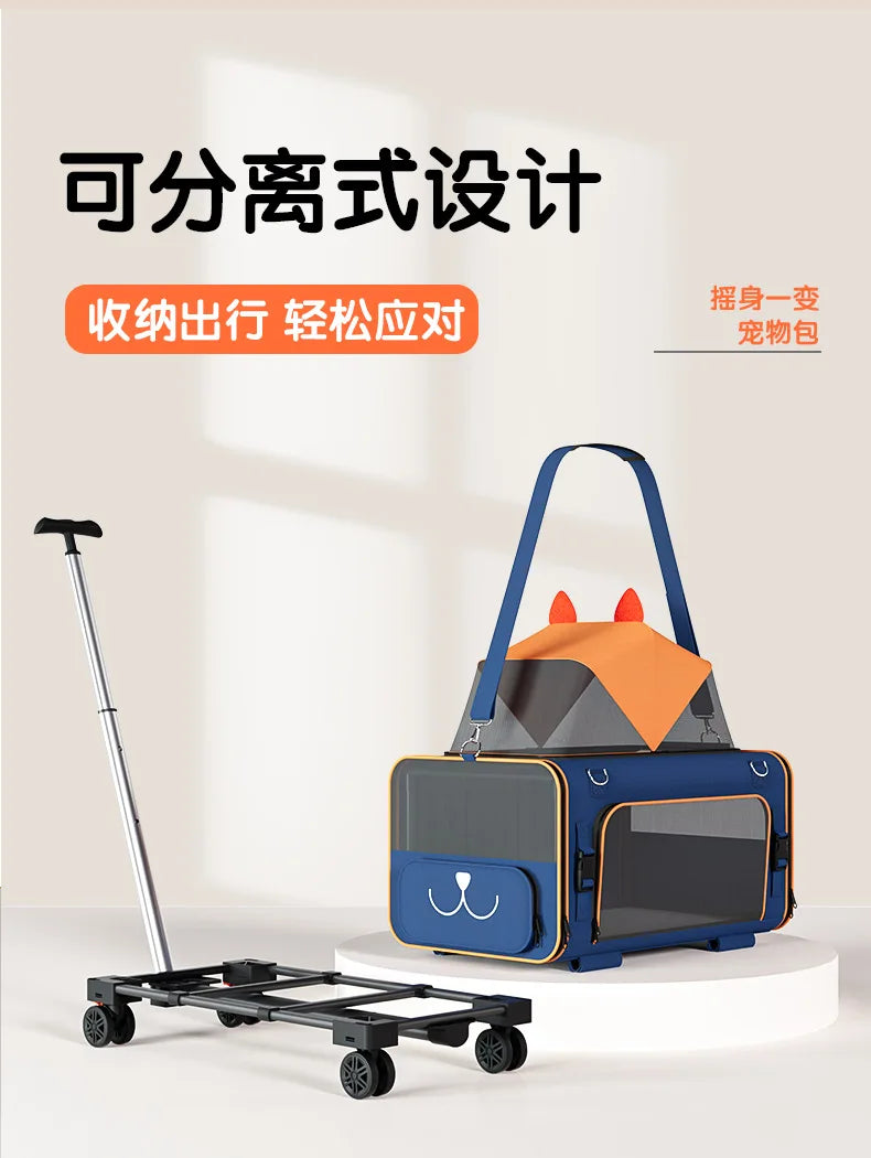 Pet Go out Trolley Portable Shoulder Bag Small Dog Cat Carrier Travel-friendly Pet Transport