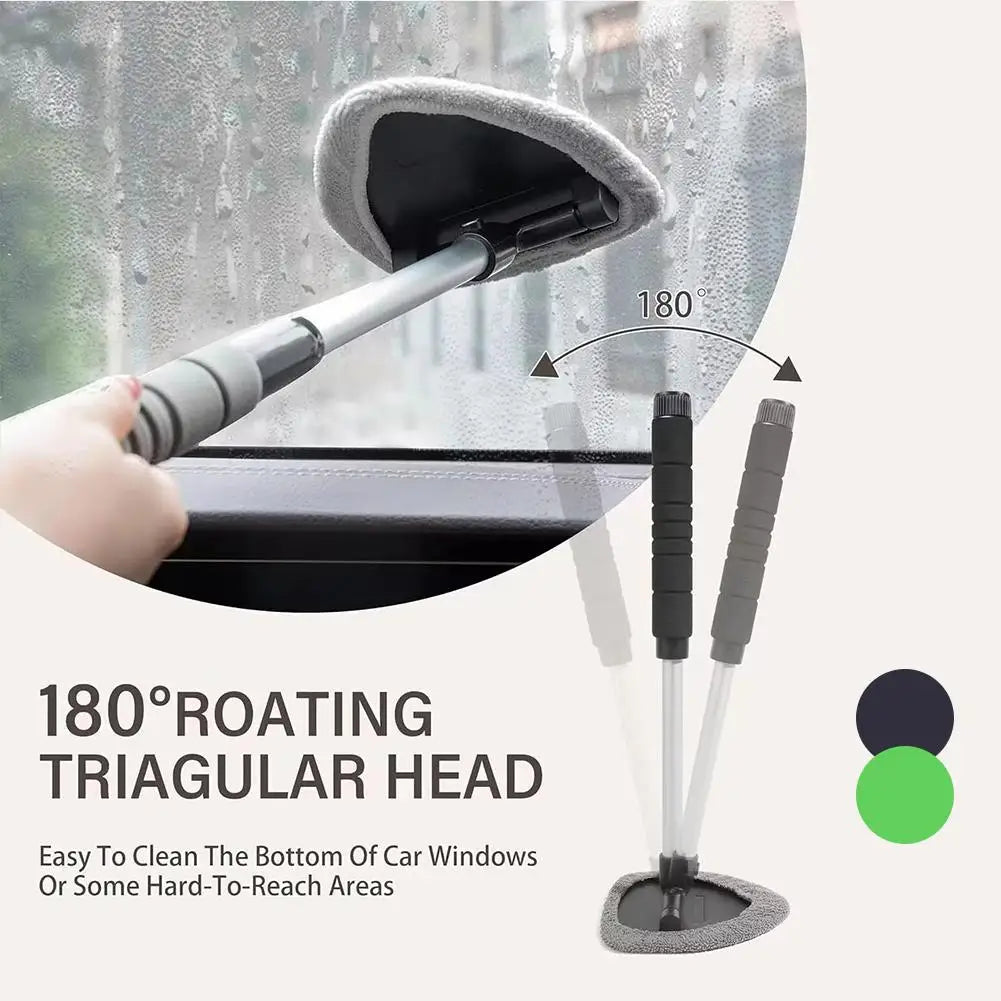 Telescopic Car Window Windshield Cleaning Brush Set Microfiber Window Glass Cleaner Car Window Cleaner Scraping Mist Eliminator
