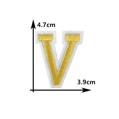 26 English gold letters Hot-melt adhesive ironing embroidery Patch DIY sewing decorative clothes patch