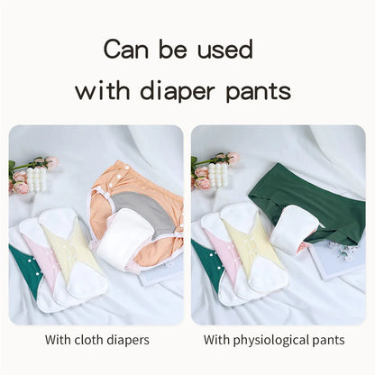 3pcs Reusable Sanitary Pads Cotton Yarn Washable Period Pads High Absorbency Leak-Proof Protection Skin-Friendly for Daily Use