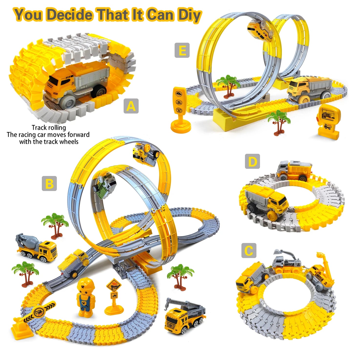 Space Track Toys Magic Climbing Electric Engineering Race Car Toy Bendable Flexible Race Track Cars Train Toy For Kid Gift