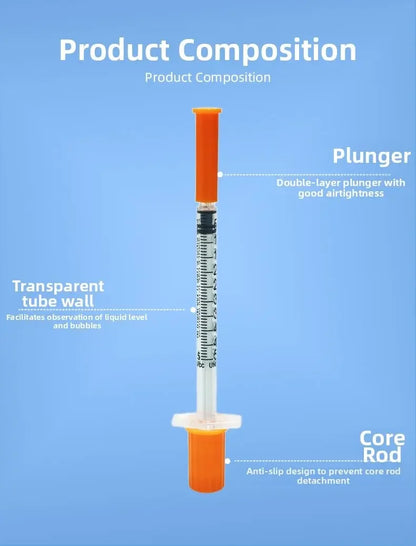 100pcs Plastic Veterinary Syringe With Needles 1ml 0.5ml 30G 31G Animal Sterile Disposable Syringe Pet Medical And Supplements