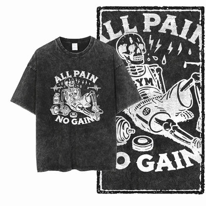 YG BODY BUILDING Printed Cotton Acid Washed Graphic Unisex T Shirt Cool CROSSFIT Streetwear Men Tshirts Big Size Tee for Men