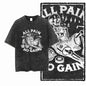 YG BODY BUILDING Printed Cotton Acid Washed Graphic Unisex T Shirt Cool CROSSFIT Streetwear Men Tshirts Big Size Tee for Men