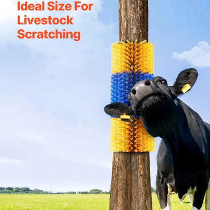 Horse Brush, Livestock Scratching Brush, Goat Brush, Goat Scratching Post, Livestock Scratcher for Horses, Cows, Goats & Pigs Promotes Cleanliness & Skin Health