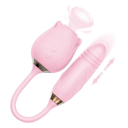 3in1 Thrusting Anal Vibrator Female Rose Sucking Clitoris Stimulator Dildo Licking Vagin Massager Masturbator Sex Toys for Women