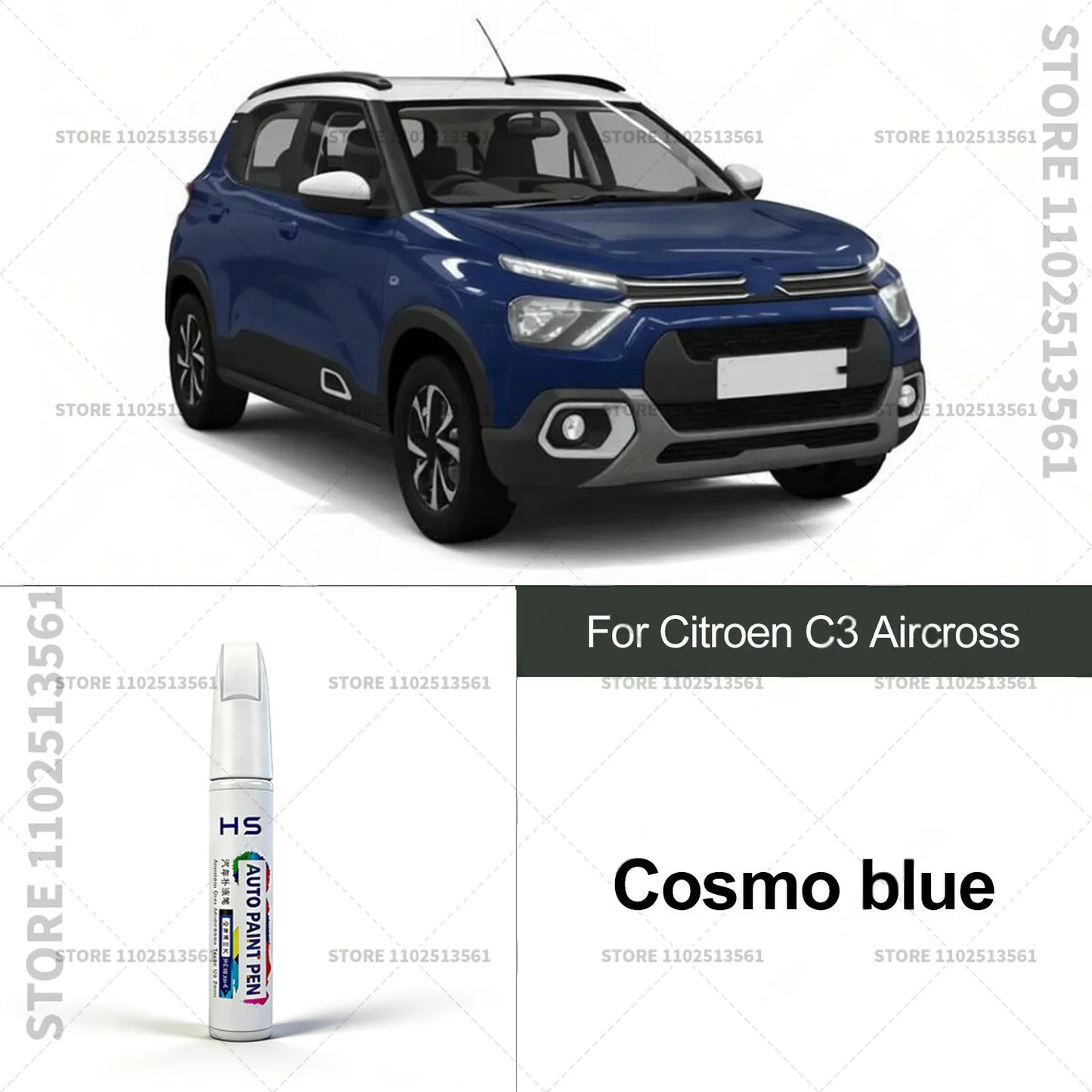 Touch Up Paint Pen Quick Repair Car Scratch Chip Paint Brush Cosmo blue black Montana green Ploar white For Citroen C3 Aircross