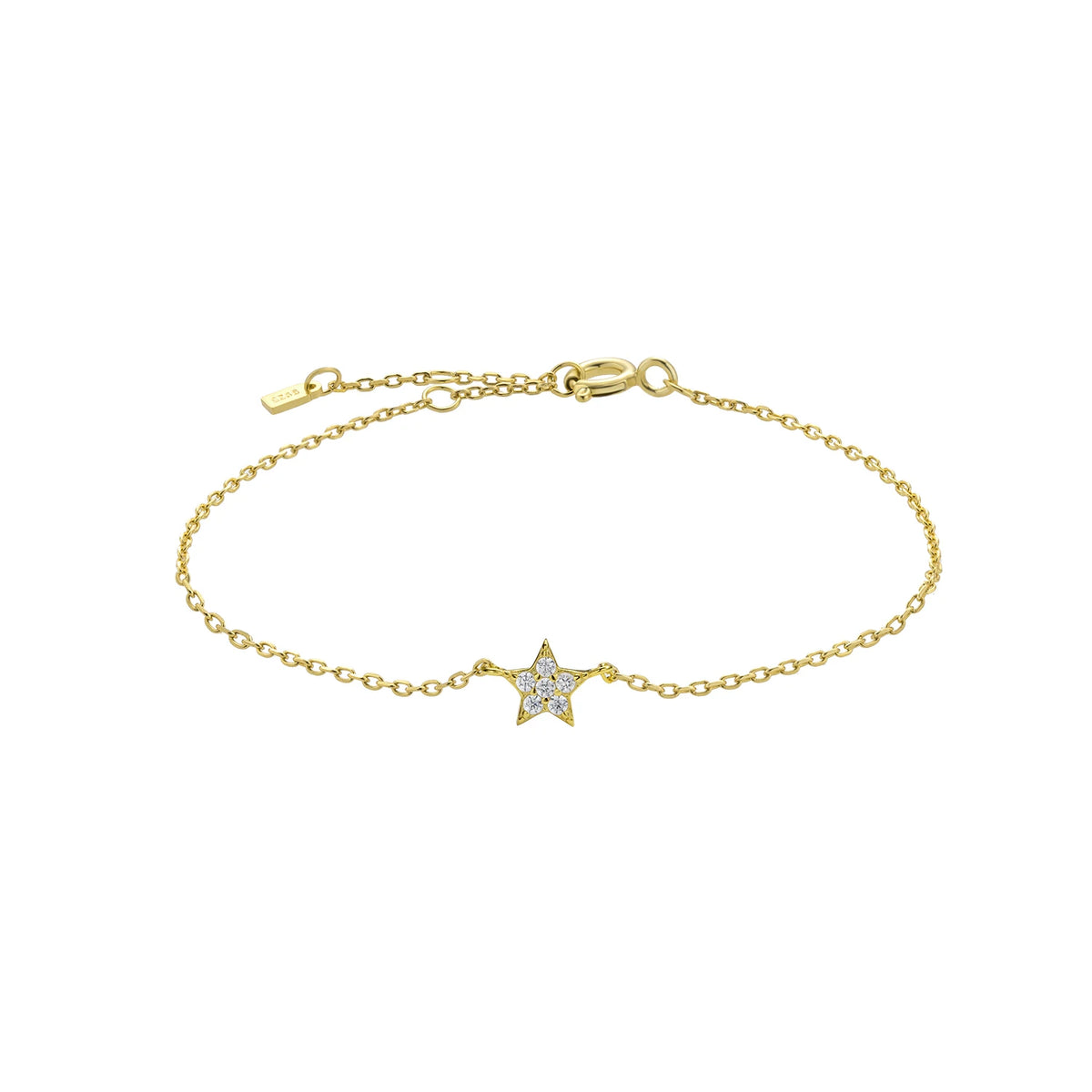 ANDYWEN 2020 New 925 Sterling Silver Gold Starry Sky Spakle Star Linked CZ Zircon Chain Bracelet Women Fine Jewelry Luxury