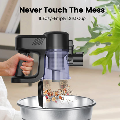 LAMZIEN V8 Cordless Vacuum Cleaner, 45000PA/40Min Runtime, Efficient HEPA Filtration, New Brushless Motor, Self-Standing, Vacuum Cleaners for Home/Pet Hair/Carpets/Floors