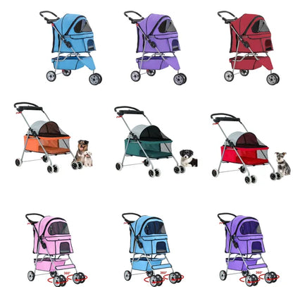 Portable Folding Pet Stroller Rotate Wheels Modern Style Medium Pets Carrying Traveling Made Vietnam TH-PSP-030