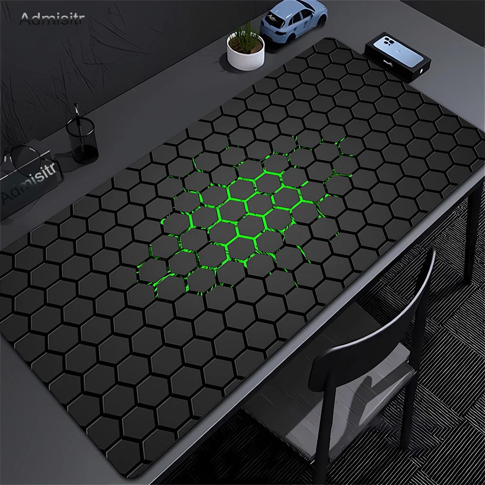 Geometric Large Mouse Pad 100x50cm Big Computer Mousepads Hexagon Mousepad Big Keyboard Mat Gamer Mouse Pads Non-SlipDesk Mats