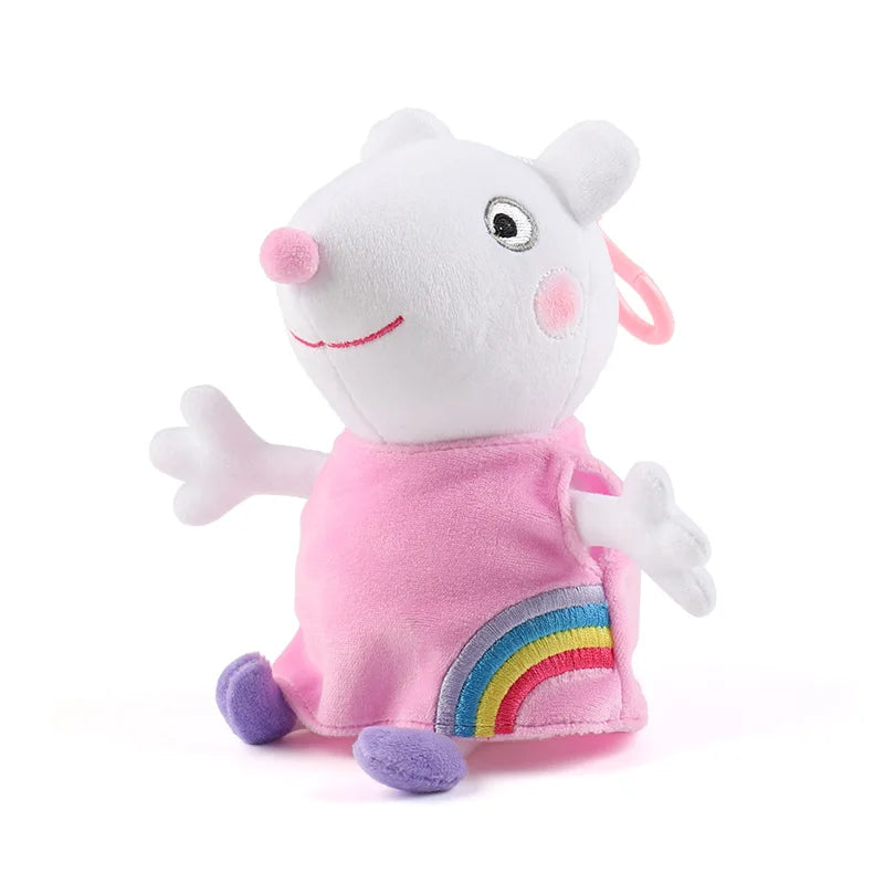 16-19CM Genuine Peppa Pig Bundle pocket 8 Friends Daddy Mammy Peppa George Plush Bahs Stuffed Dolls Pajamas Peppa Kids Gift