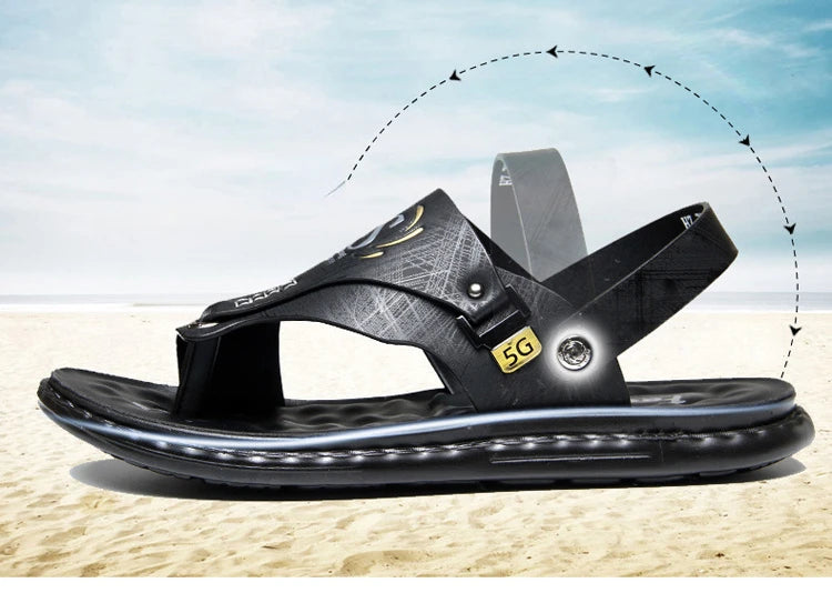Brand Men's Sandals Summer Soft soled Anti slip Beach Shoes Male  Outdoor comfortable Men slippers Luxury High Quality sandalias