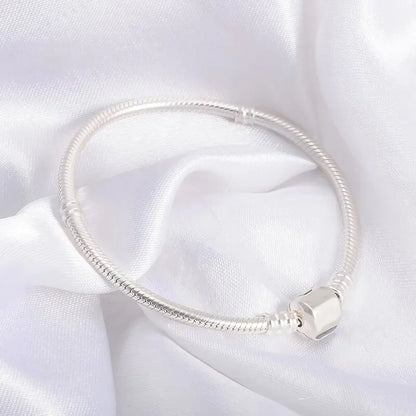Handmade Original Fine Jewelry 925 Silver Charm Bracelet Soft Smooth Snake Bone Bracelets for Women