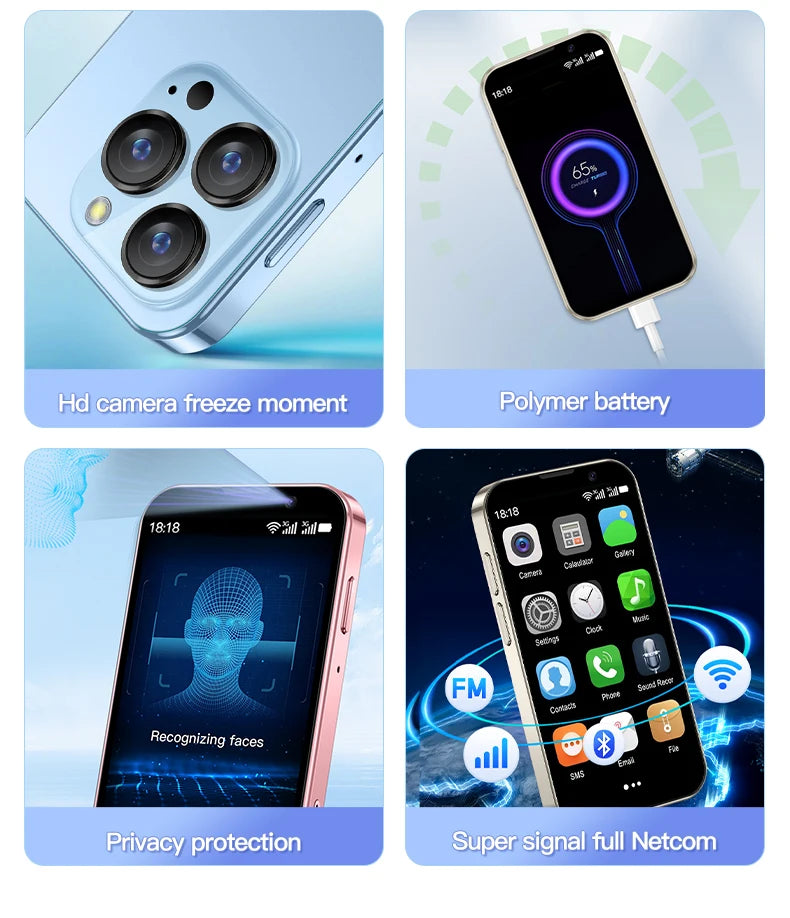 SERVO 16SE Mini Android Smartphone Dual SIM Standby 16GB ROM Play Store Wifi GPS Face Unlock 3G WCDMA 3.0" Small Smart Cellphone