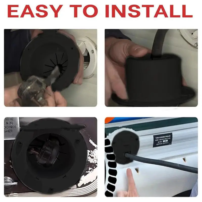 RV Cord Cover RV Electrical Cable Hatch RV Wire Organizer Cable Pass Through Covered Power Cord Hatch Round Accessory For